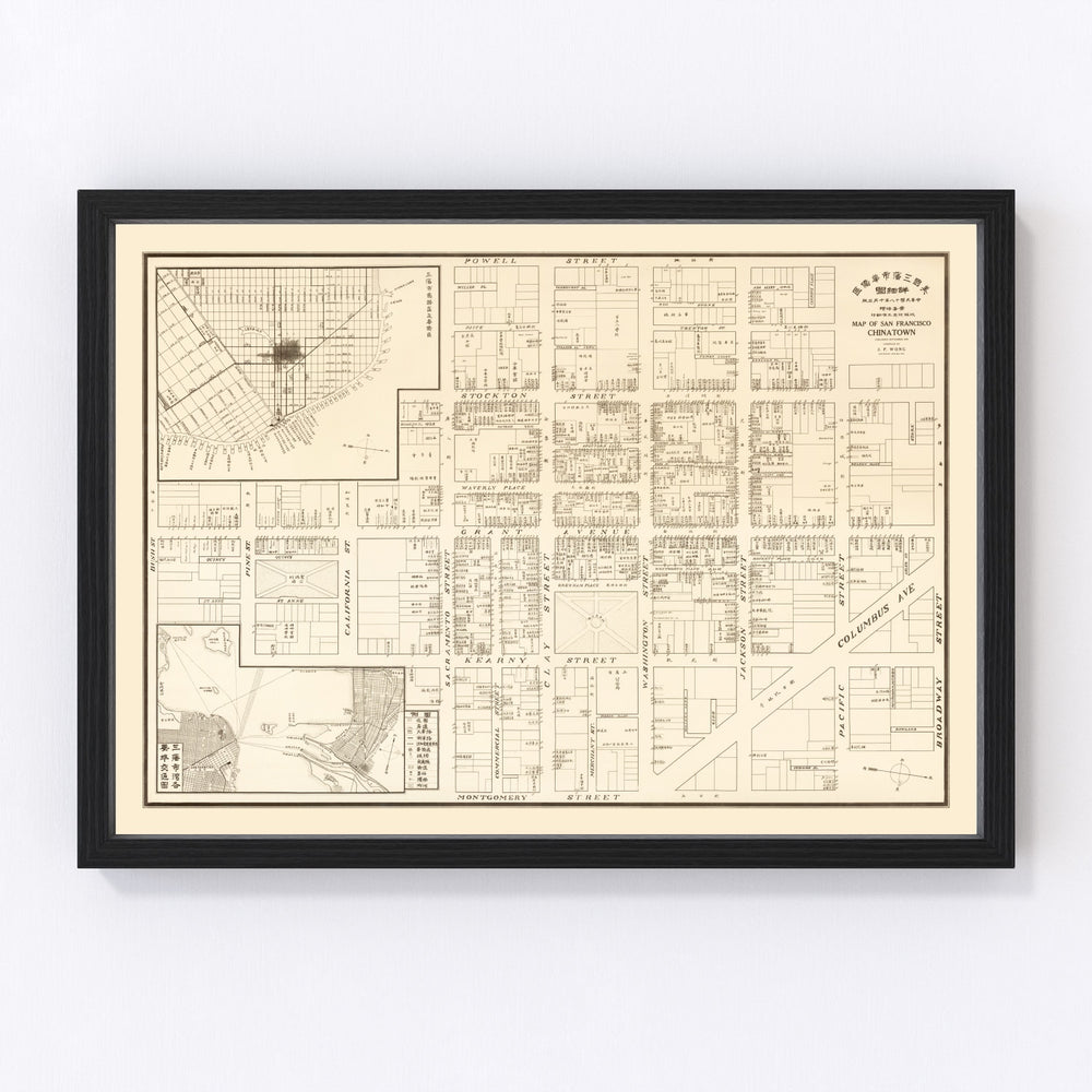 San Francisco's China Town Vintage Map 1929