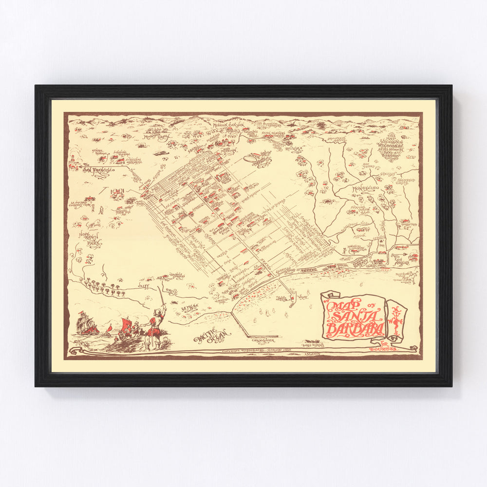 Santa Barbara Vintage Map 1930