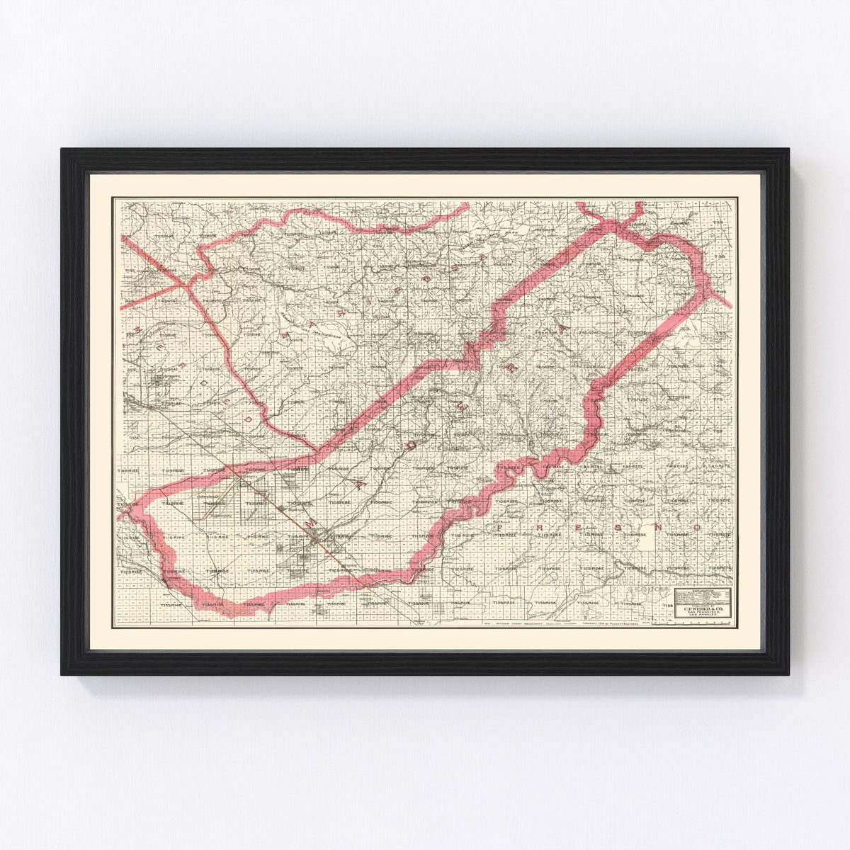 Madera County Vintage Map 1914