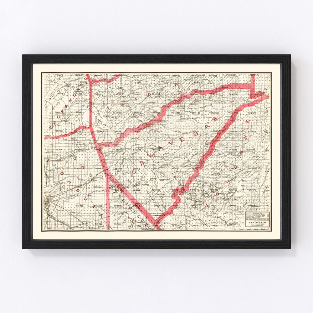 Calaveras County Vintage Map 1914