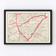 Calaveras County Vintage Map 1914