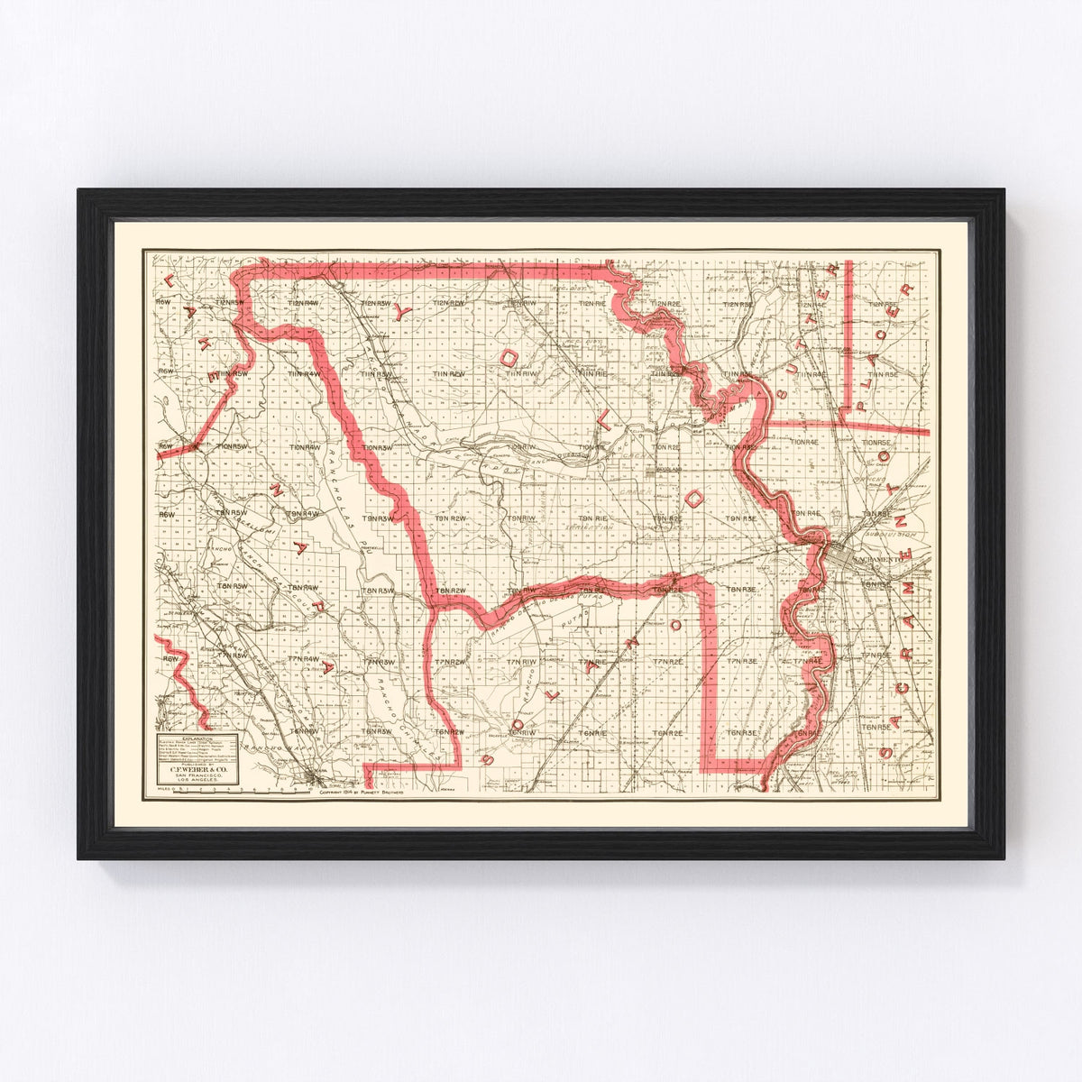 Yolo County Vintage Map 1914