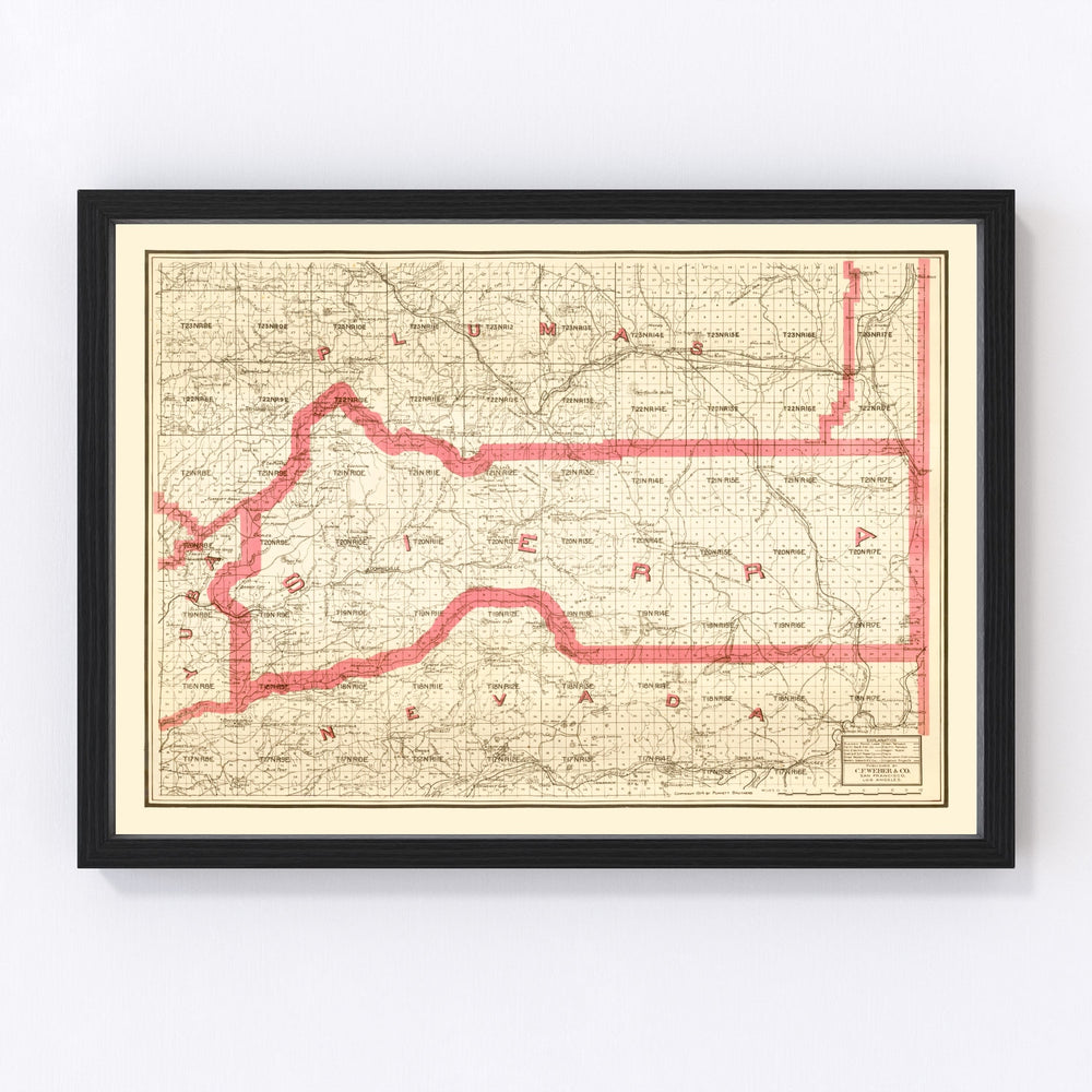 Sierra County Vintage Map 1914