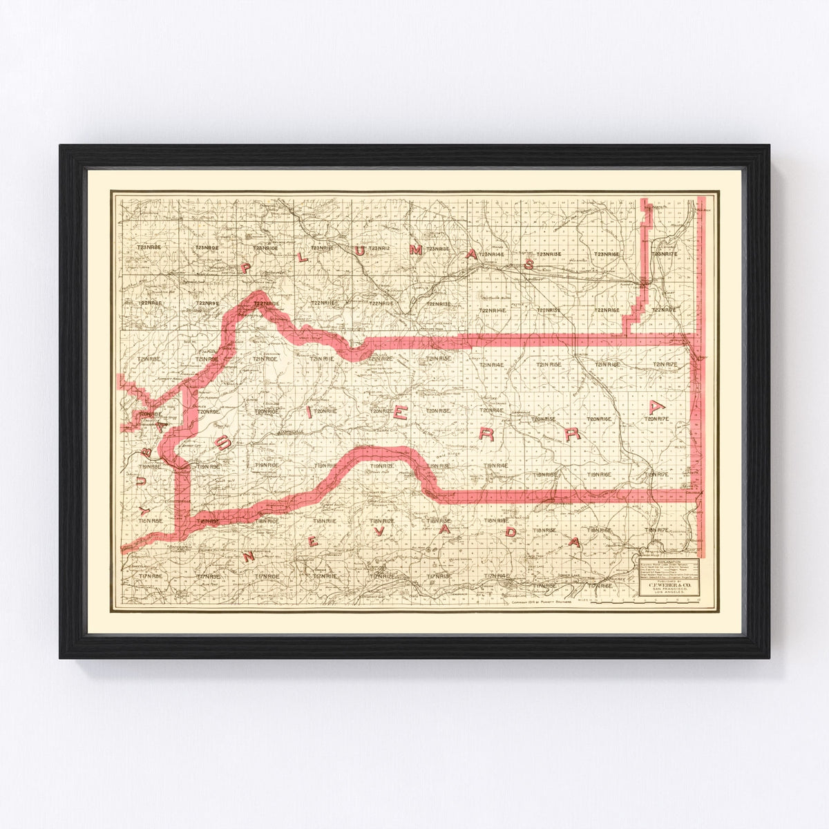 Sierra County Vintage Map 1914