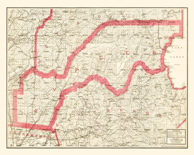 Size comparison using Vintage Map of Placer County, California 1914