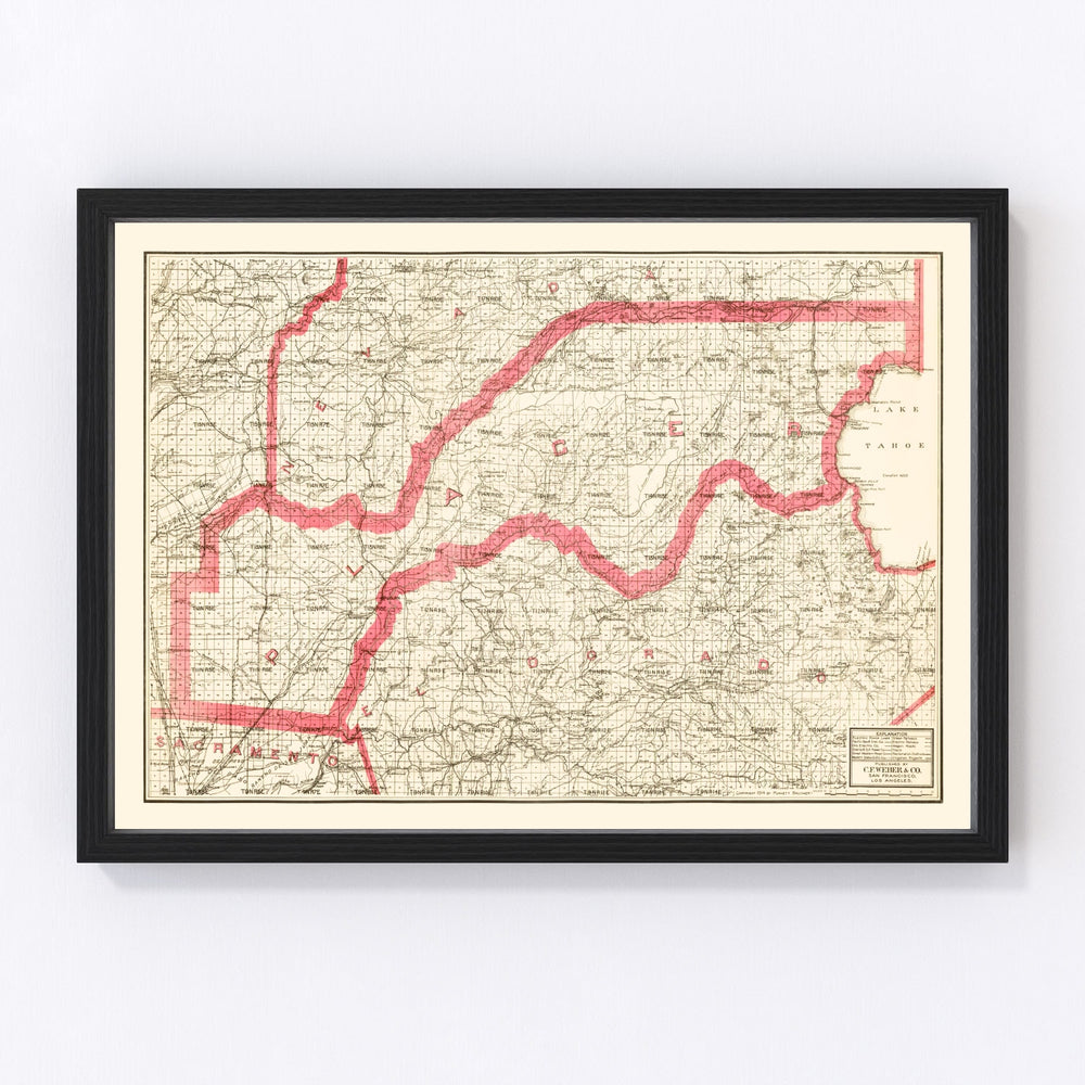 Placer County Vintage Map 1914