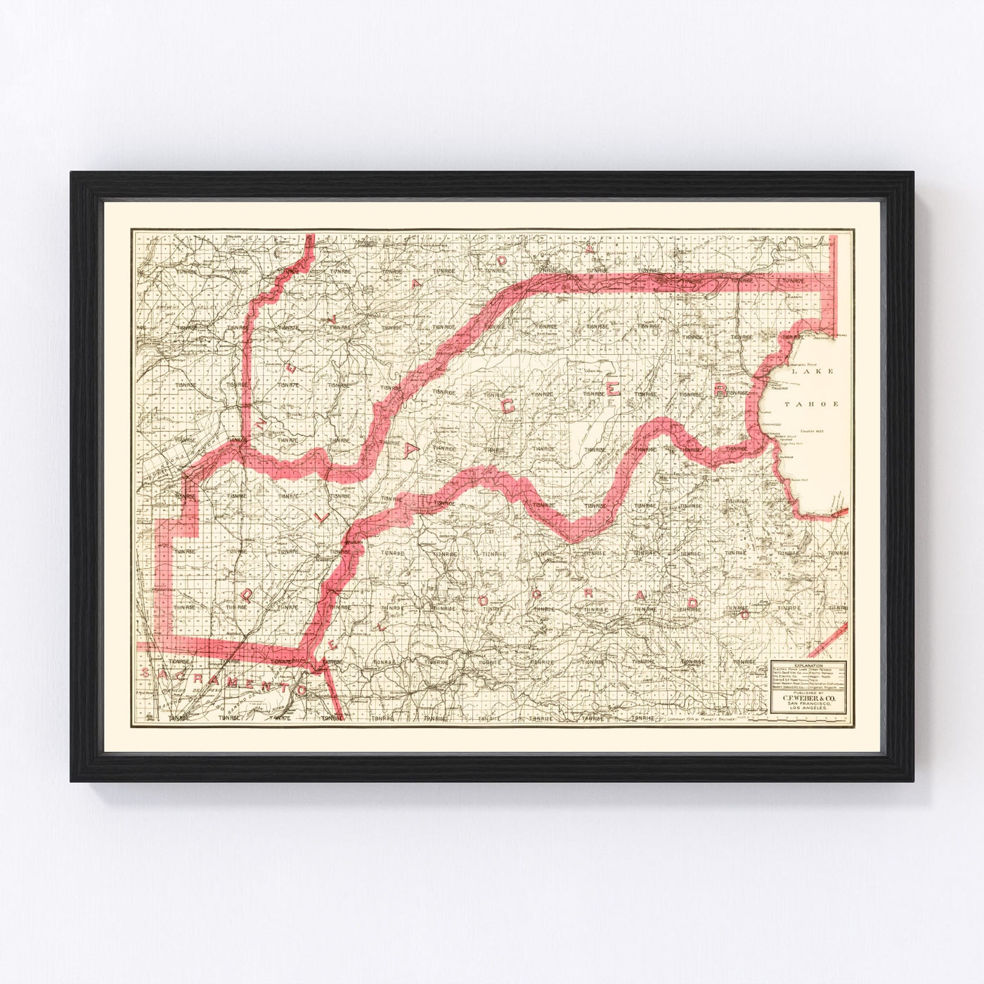 Placer County Vintage Map 1914