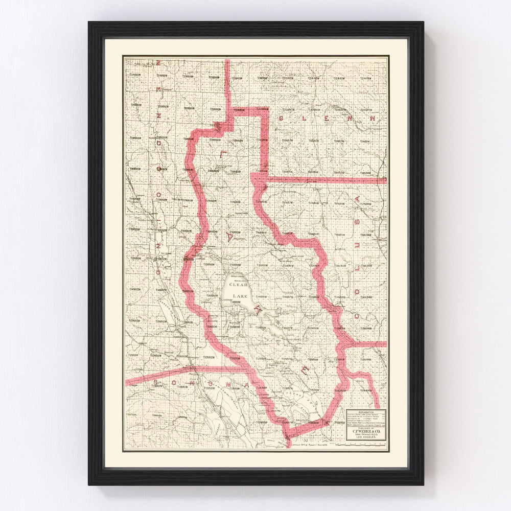 Lake County Vintage Map 1914