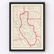 Lake County Vintage Map 1914