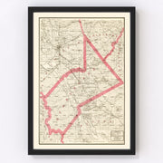 Stanislaus County Vintage Map 1914