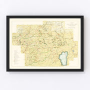 Tahoe National Forest Vintage Map 1916