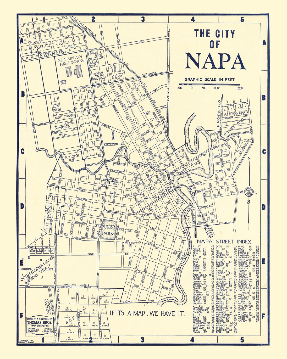 Preview of Vintage Map of Napa, California 1920