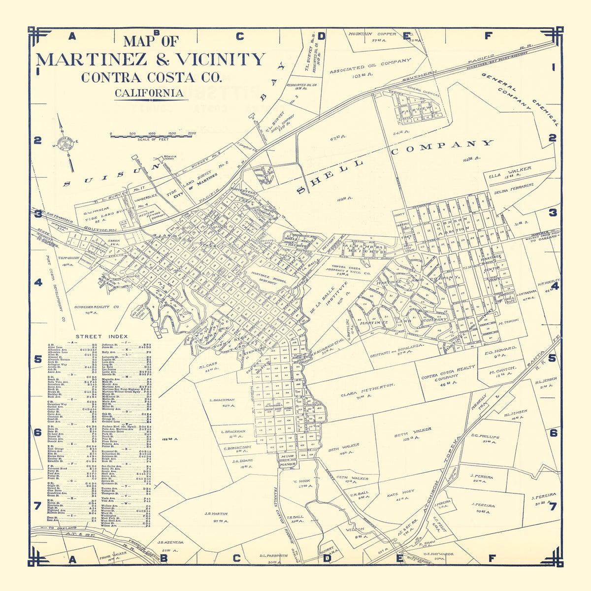 Preview of Vintage Map of Martinez, California 1920