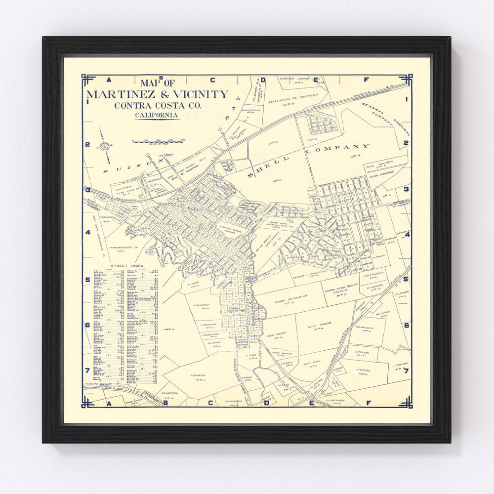 Martinez Vintage Map 1920