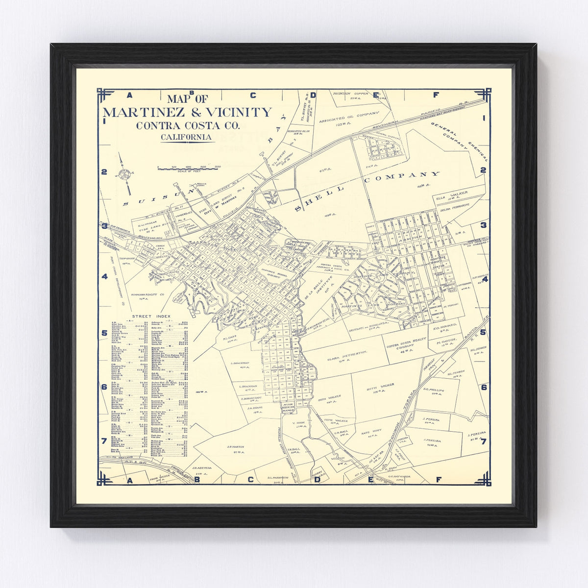 Martinez Vintage Map 1920