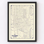 Healdsburg Vintage Map 1920