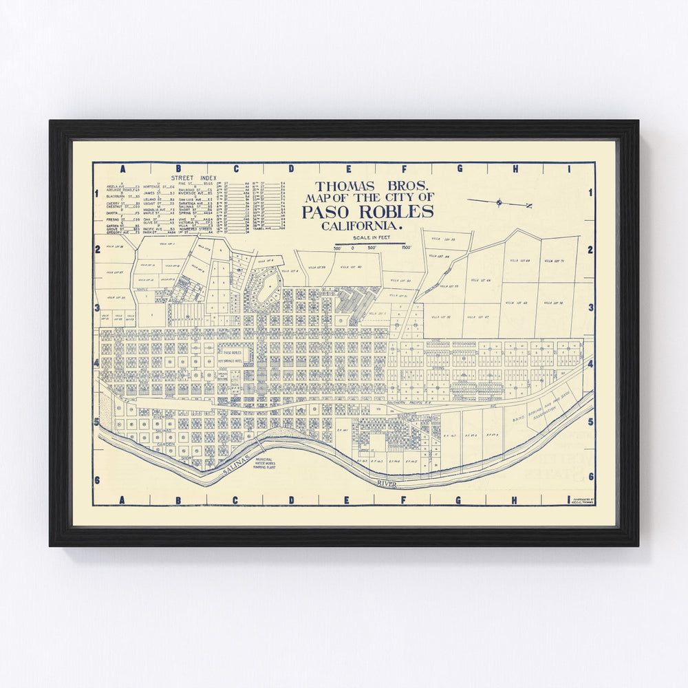 Paso Robles Vintage Map 1920