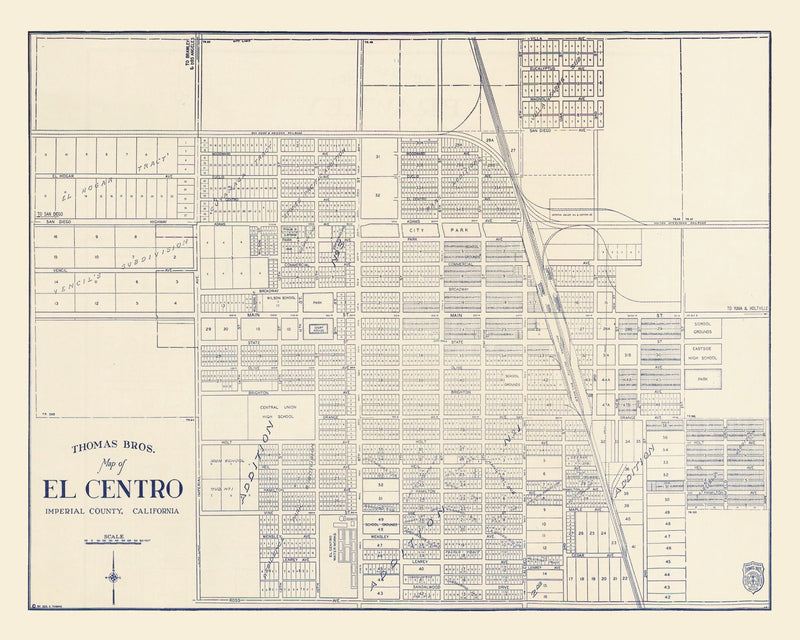 Size comparison using Vintage Map of El Centro, California 1920