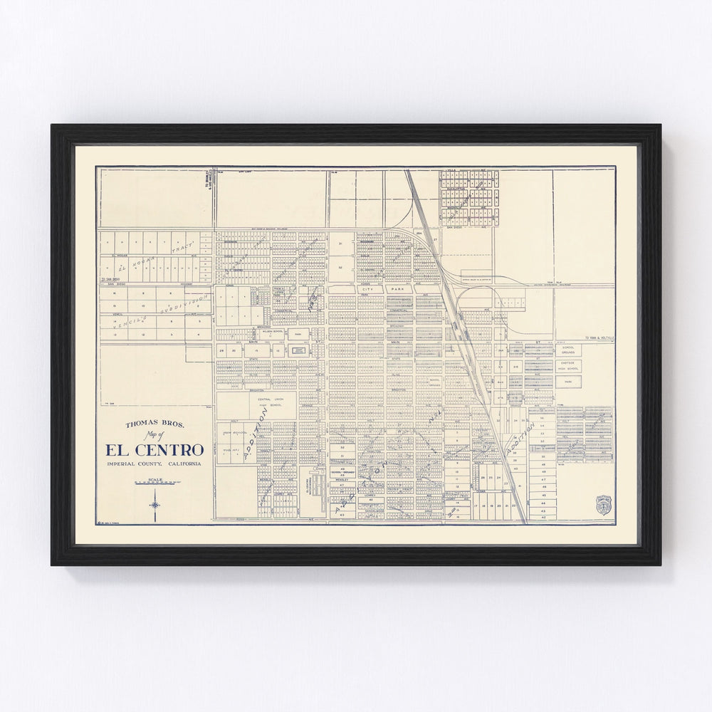 El Centro Vintage Map 1920