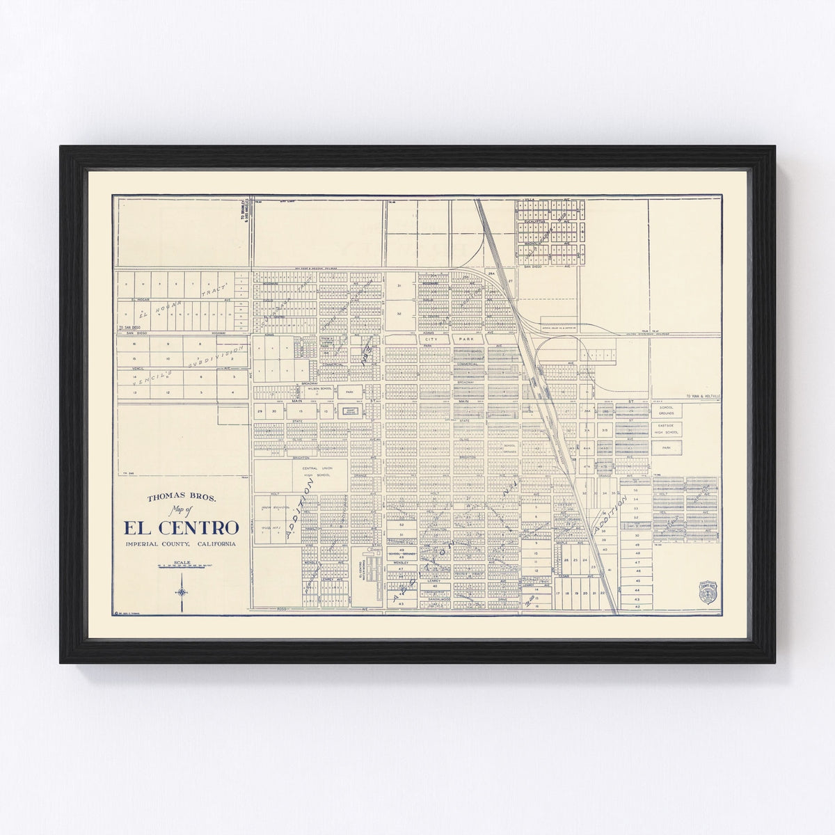 El Centro Vintage Map 1920