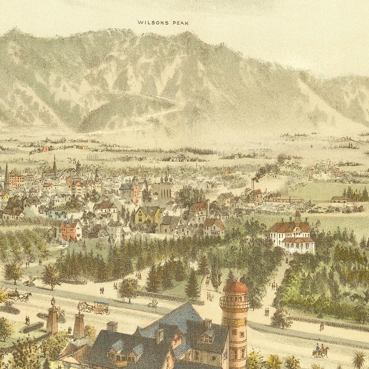 Restored historic details from the 1892 city map of Padadena, California