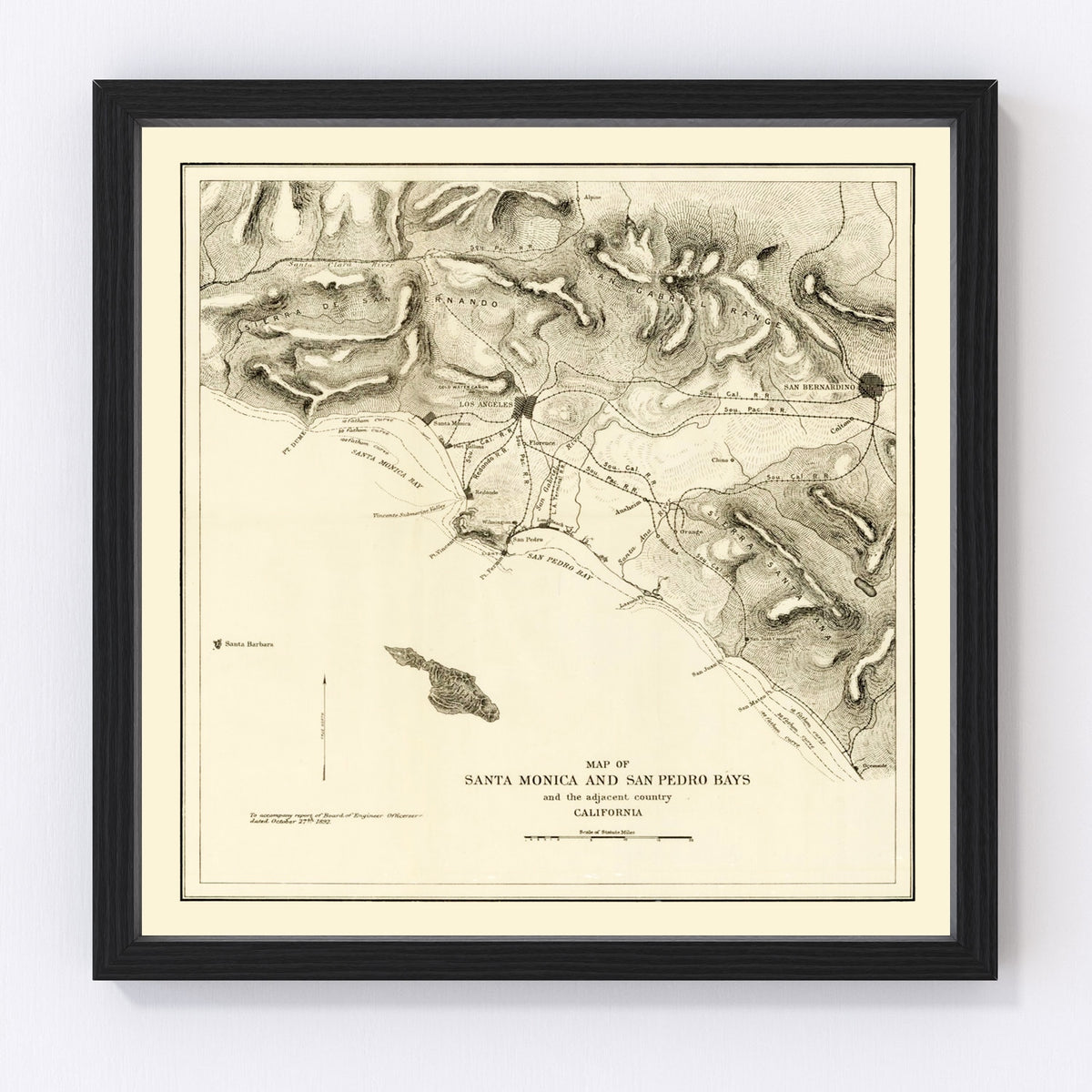 Santa Monica Vintage Map 1892