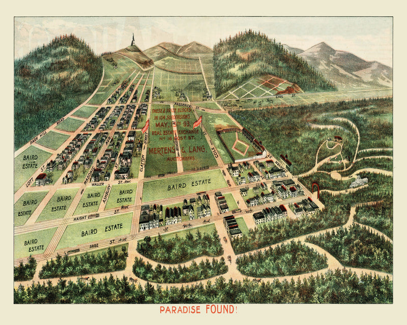 Size comparison using Vintage Map of Haight-Ashbury District, California 1893
