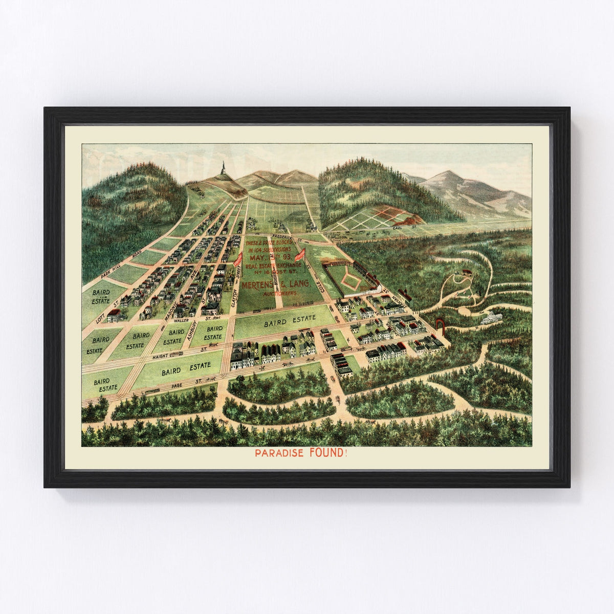 Haight-Ashbury District Vintage Map 1893