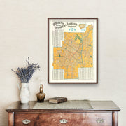 Vintage Map of Los Angeles, California 1900