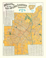 Vintage Map of Los Angeles, California 1900