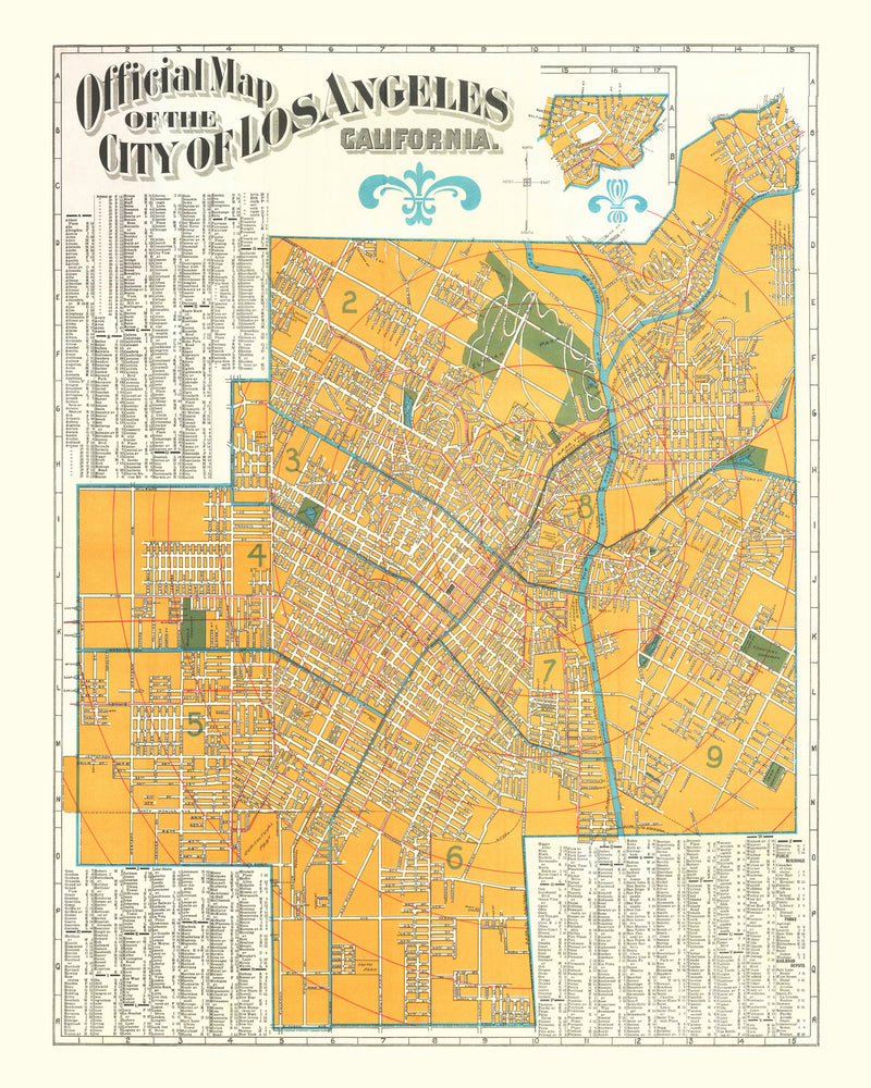 Size comparison using Vintage Map of Los Angeles, California 1900