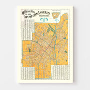 Vintage Map of Los Angeles, California 1900