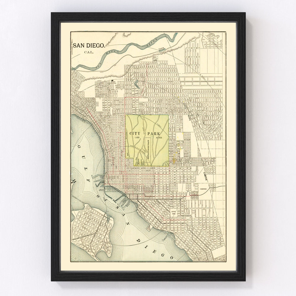 San Diego Vintage Map 1902