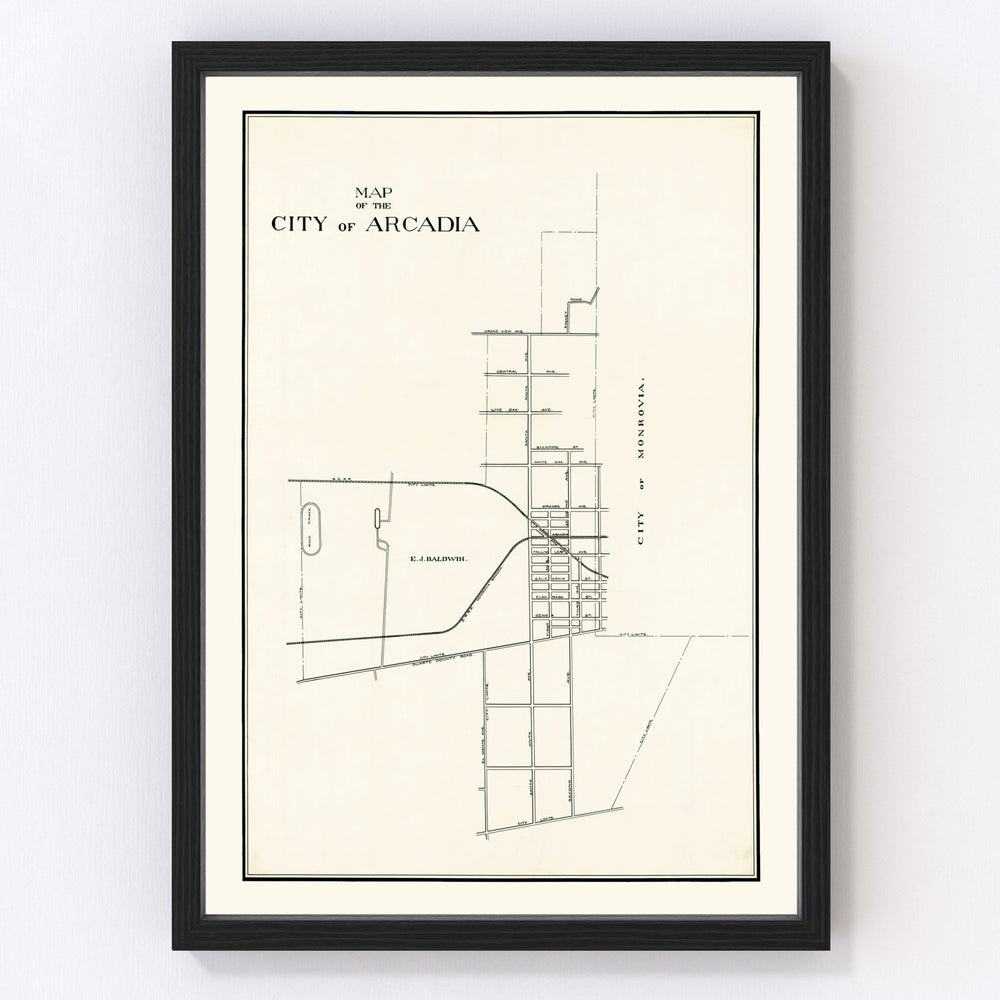 Arcadia Vintage Map 1910