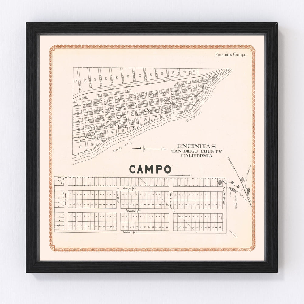 Encinitas Vintage Map 1912