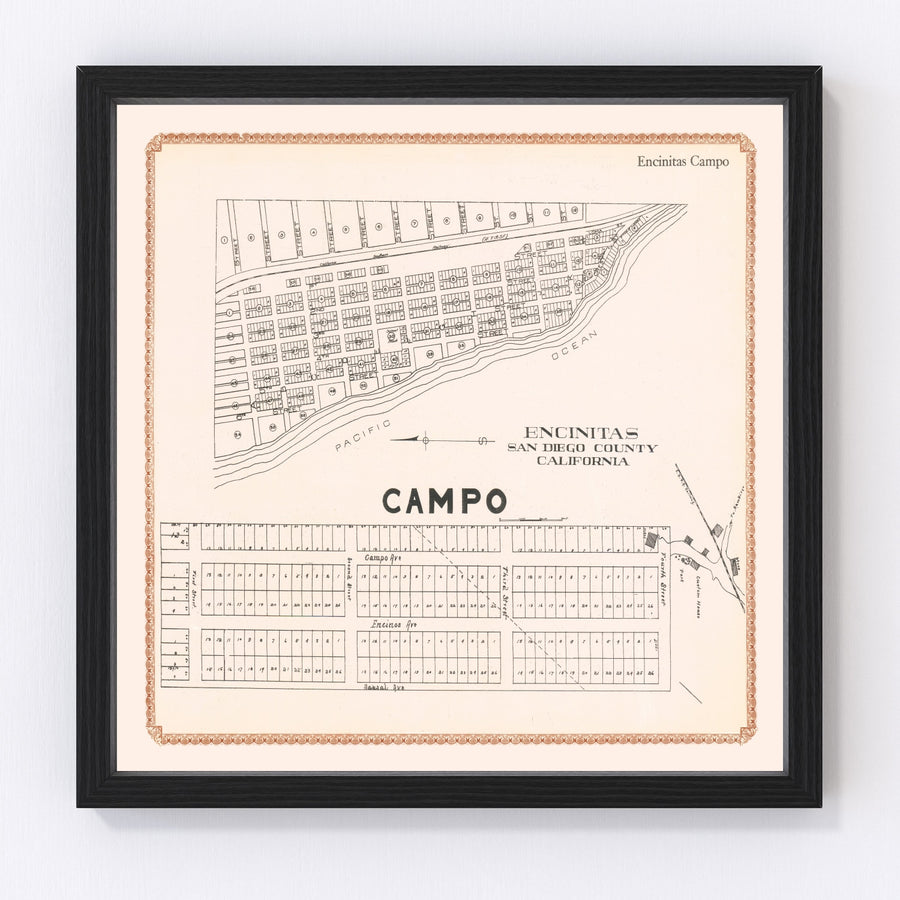 Encinitas Vintage Map 1912