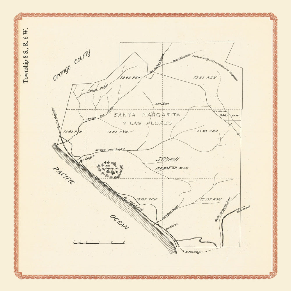 Vintage Map of Camp Pendleton, 1912 print style example