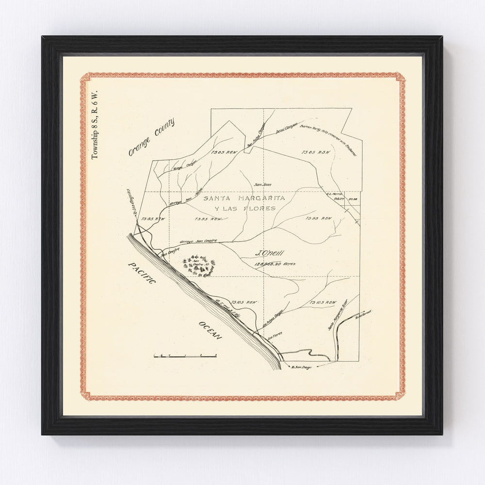 California Vintage Map 1912