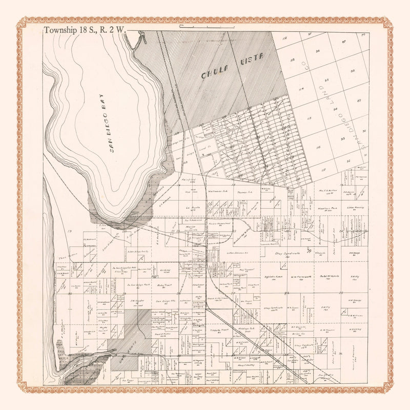 Size comparison using Vintage Map of Chula Vista, California 1912