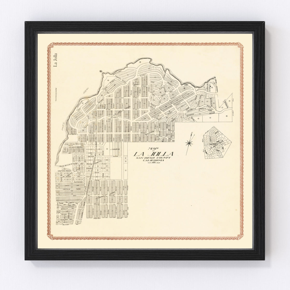La Jolla Vintage Map 1912