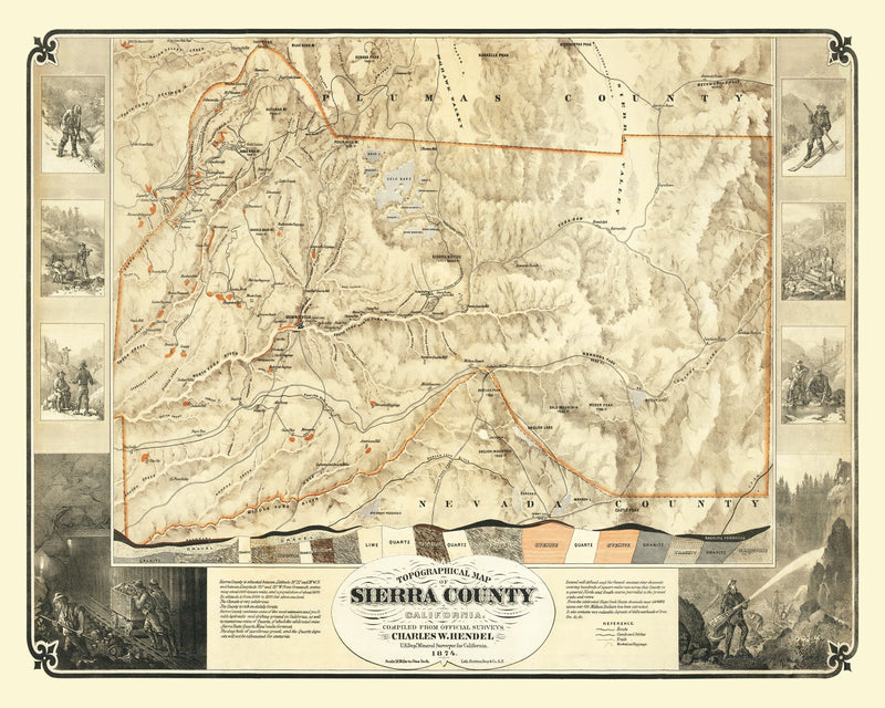 Size comparison using Vintage Map of Sierra County, California 1874
