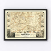 Sierra County Vintage Map 1874