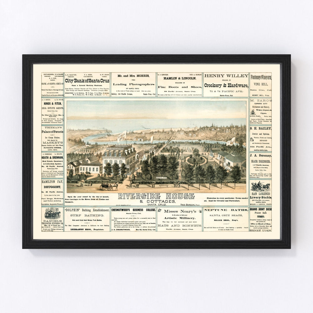 Santa Cruz Vintage Map 1878