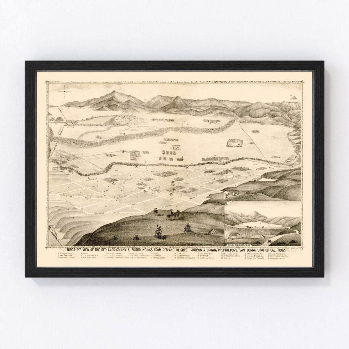 Redlands Vintage Map 1882