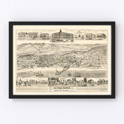San Buena Ventura Vintage Map 1884