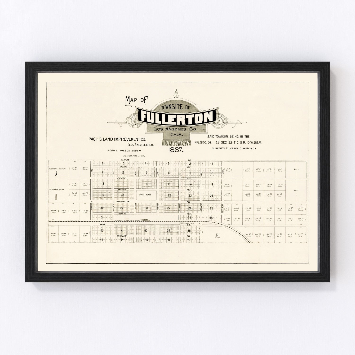Vintage Map of Fullerton, California 1887 by Ted's Vintage Art – Teds ...