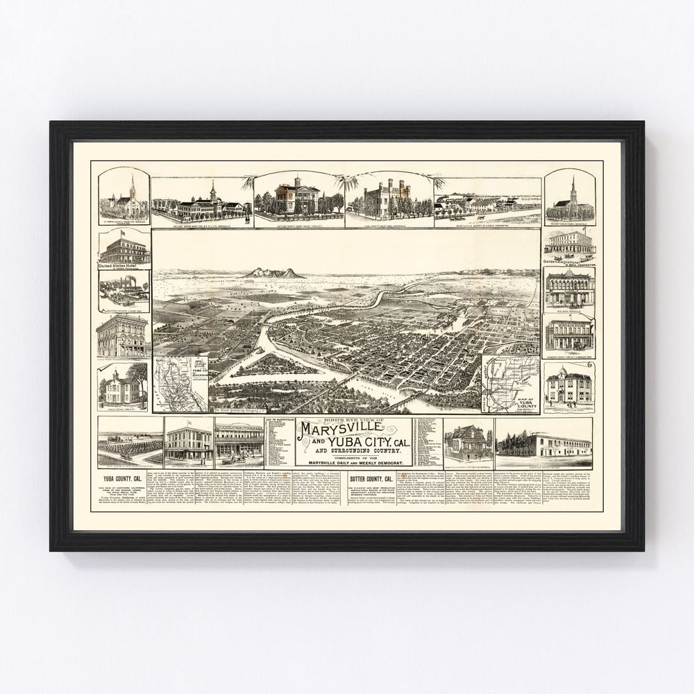 Yuba Vintage Map 1888