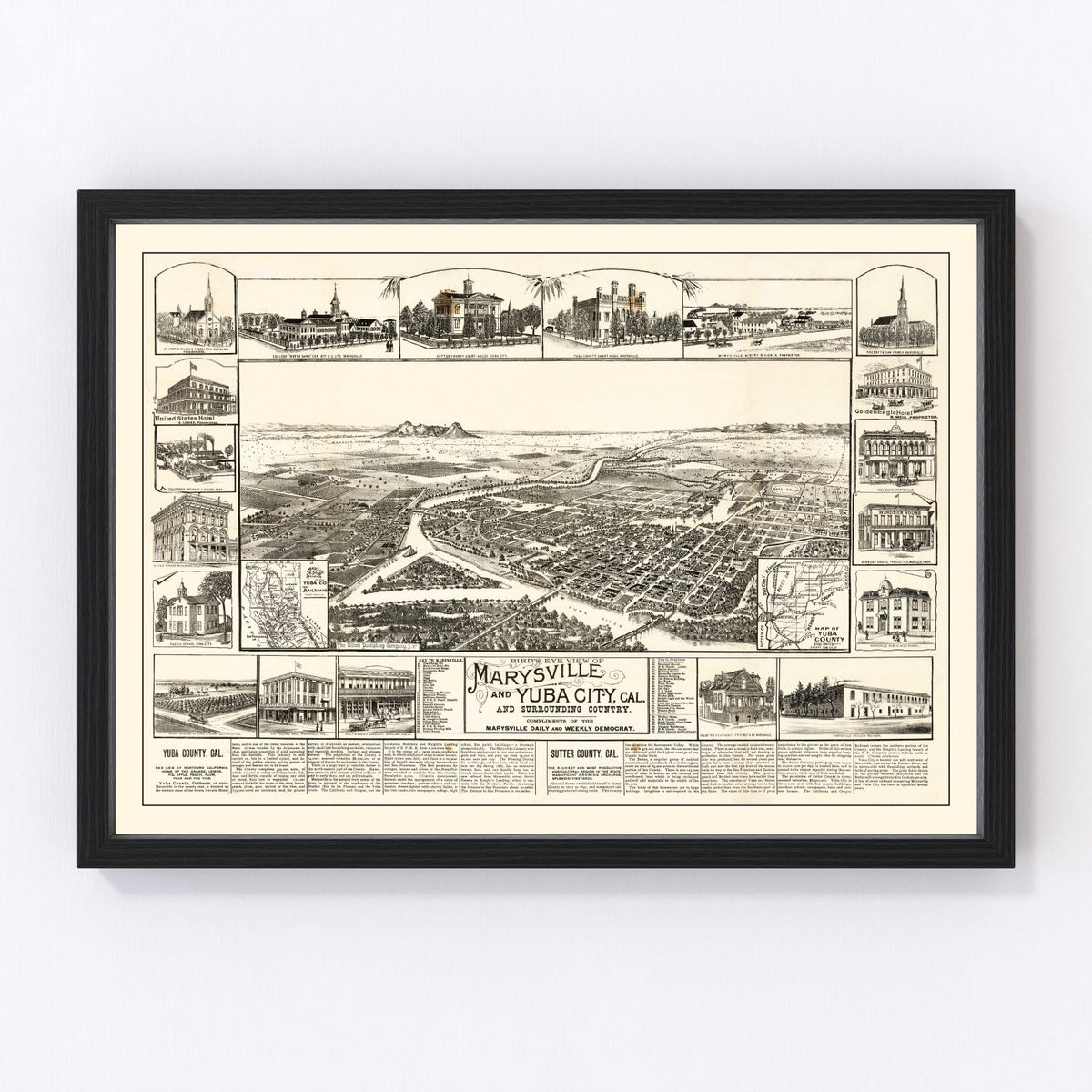 Yuba Vintage Map 1888
