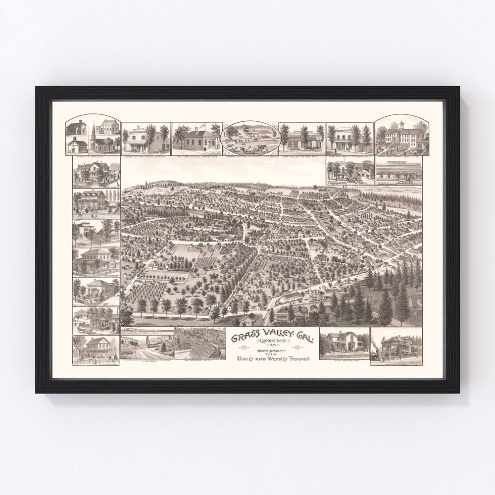 Grass Valley Vintage Map 1889