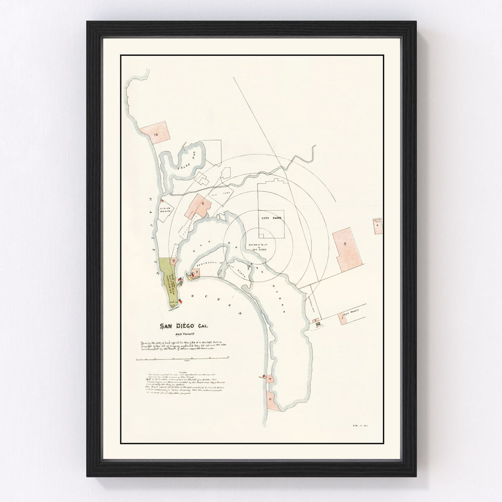 San Diego Vintage Map 1891
